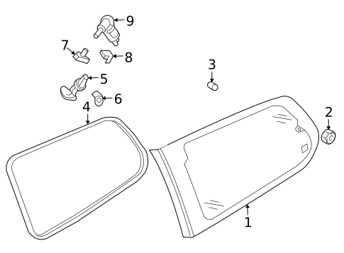 Glass - Side Panel for 2007 Hyundai Entourage #0