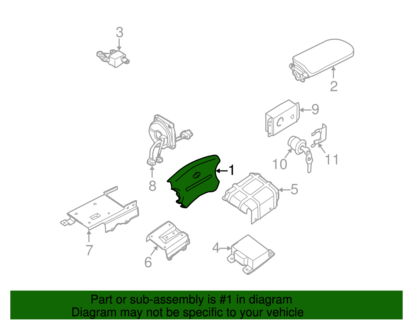 Driver Inflator Module - Nissan (K8510-7Z800)