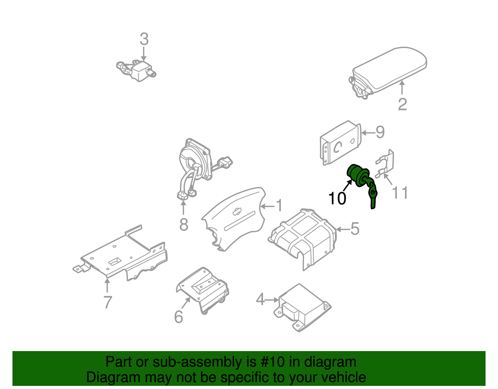 Lock Cylinder - Nissan (K8599-3S500)