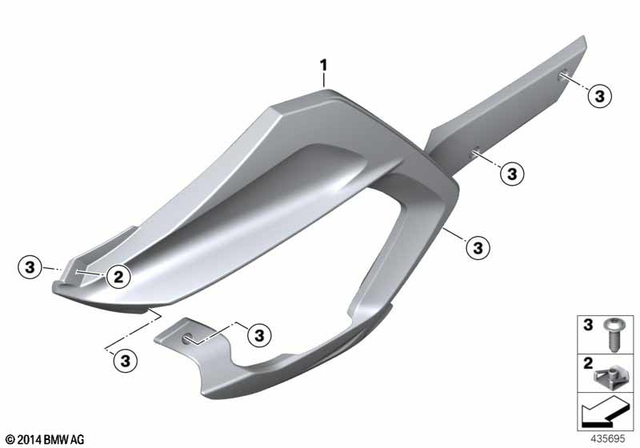 46637711703 - Frame and Mounting Parts: Engine Spoiler Left - Rohteil/blank for BMW-Motorrad Image image