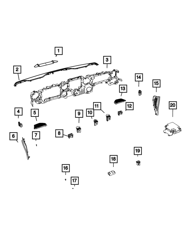 6AC121K5AC - Interior Trim: Instrument Panel Pad for Mopar Image