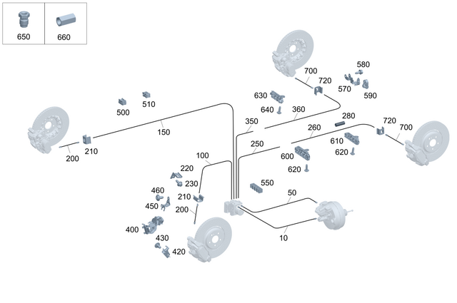 2324201600 - Brake System: Brake Line for Mercedes-Benz: AMG GT 43, AMG GT 55, SL43 AMG, SL55 AMG, SL63 AMG Image image