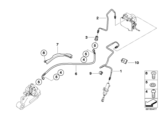 34328530506 - : Brake Circuit Pipe, Rear for BMW-Motorrad Image