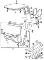 4212159 - Body: Roof Panel for Dodge: D100, D150, D250, D350, W100, W150, W250, W350 Image