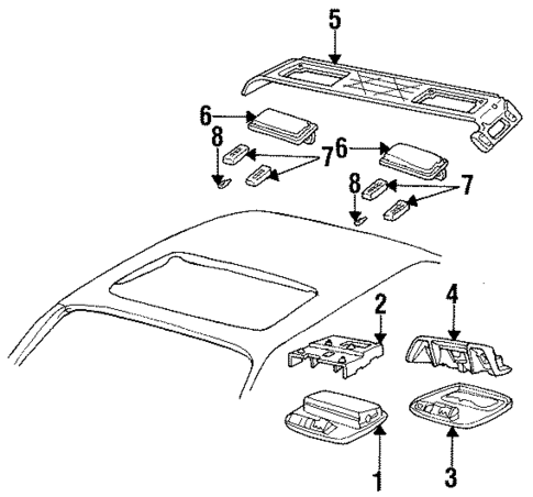 Console & Vanity Mirrors for 1994 Cadillac Fleetwood #0