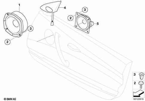 Single Parts Loudspeaker for 2005 BMW Z4 M3.2 #1