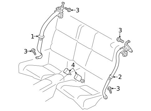 Rear Seat Belts for 2024 Subaru BRZ #0