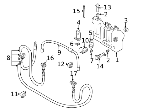 Washer Components for 2001 BMW 540i #0