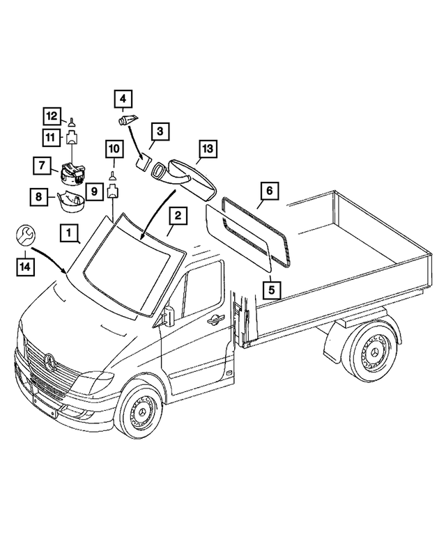 68018759AB - Glass: Windshield for Dodge: Sprinter 2500, Sprinter 3500 Image