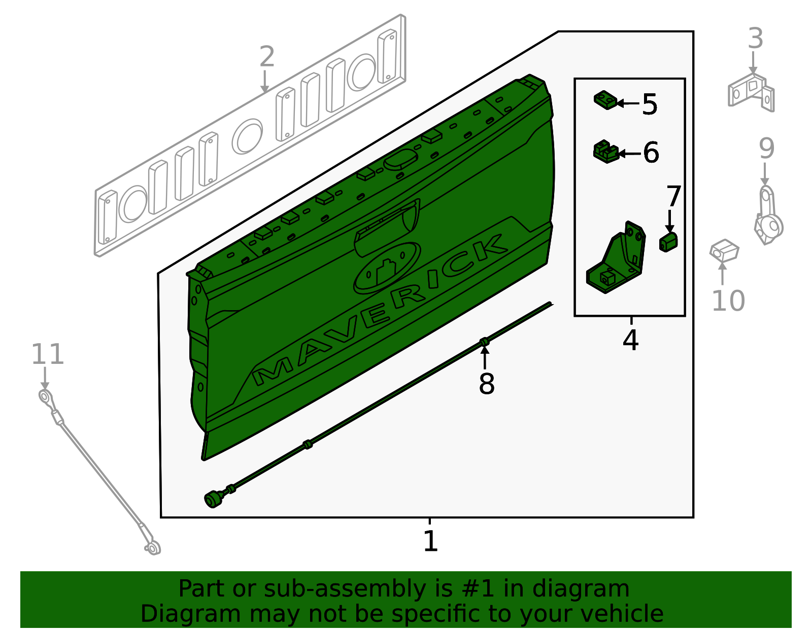 オーダー番号20251006 NZ6Z-6040700-A - Tail Gate 2022-2025 Ford Maverick | Ford Parts Direct