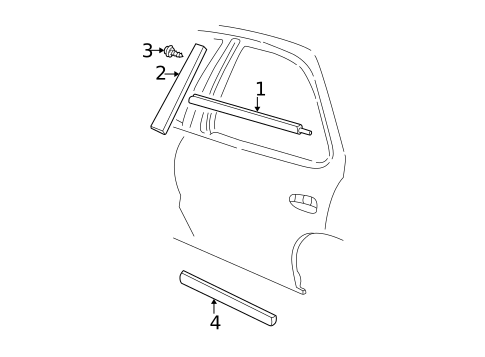 Exterior Trim - Rear Door for 2001 Chevrolet Cavalier #0
