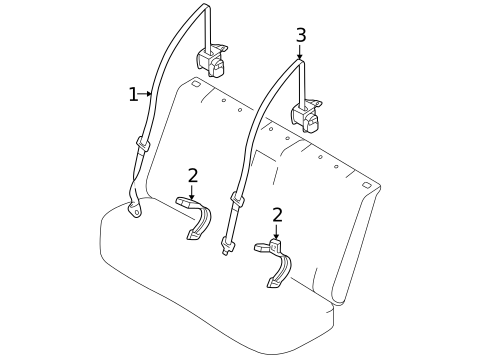 Rear Seat Belts for 2004 Suzuki Verona #0