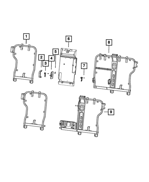 Rear Seats - Second Row - Adjusters, Recliners, Shields and Risers for 2019 Jeep Compass #1