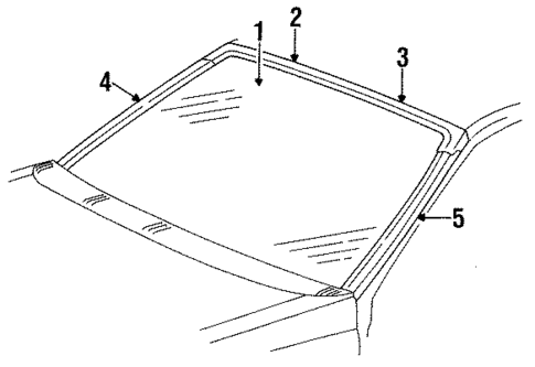 Glass - Windshield for 1987 Mercury Topaz #0
