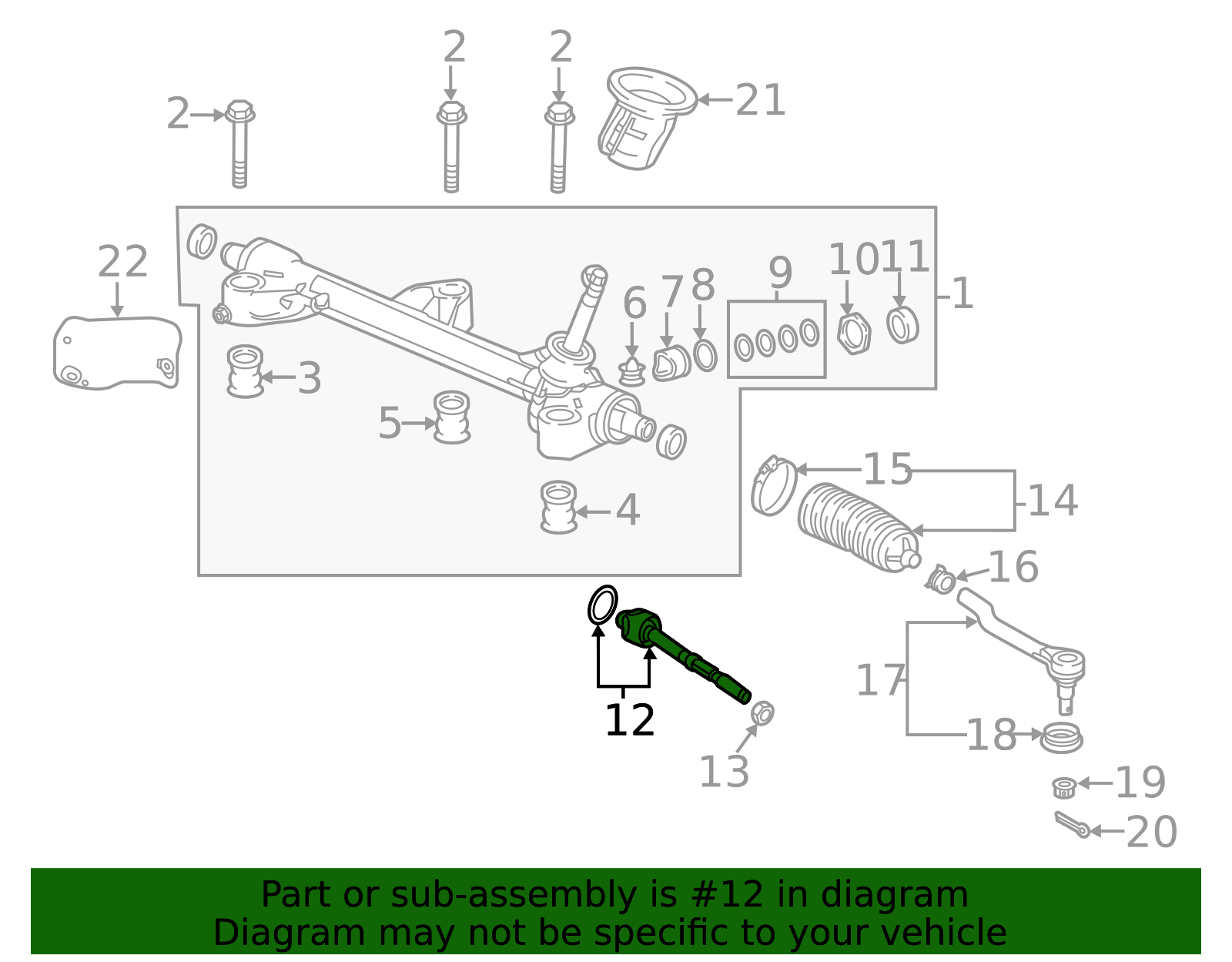 2017-2025 Honda Inner Tie Rod 53010-T6Z-A01 | Honda Factory Parts