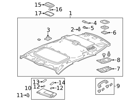 Interior Trim - Roof for 2016 Acura RDX #0