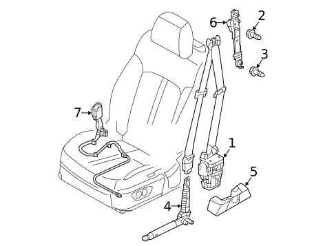 Front Seat Belts for 2015 Kia K900 #0