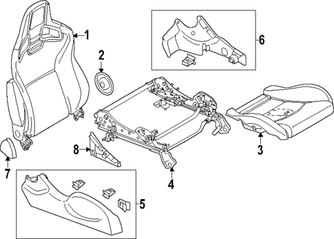 Passenger Seat Components for 2024 Nissan Z #1