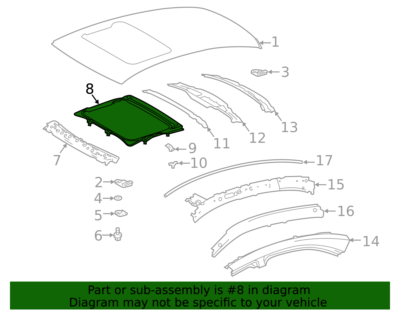 2014-2025 Lexus Sunroof Reinforcement 63142-53030 | OEM Parts Online