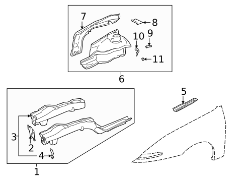 Structural Components & Rails for 2000 Saturn LS2 #0