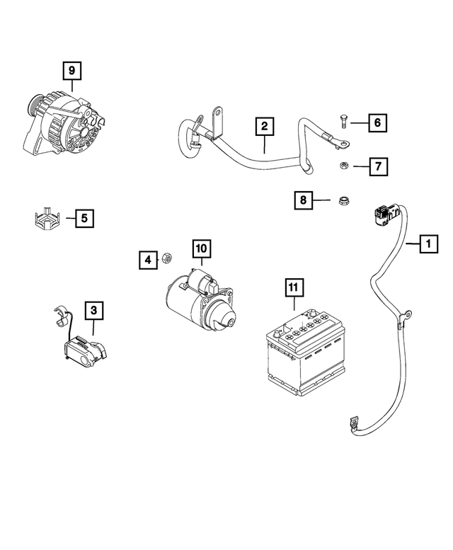68479689AA - Electrical: Battery Negative Wiring for Mopar Image