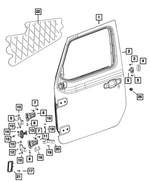 68281910AQ - Doors, Door Mirrors and Related Parts: Front Door, Right for Mopar Image
