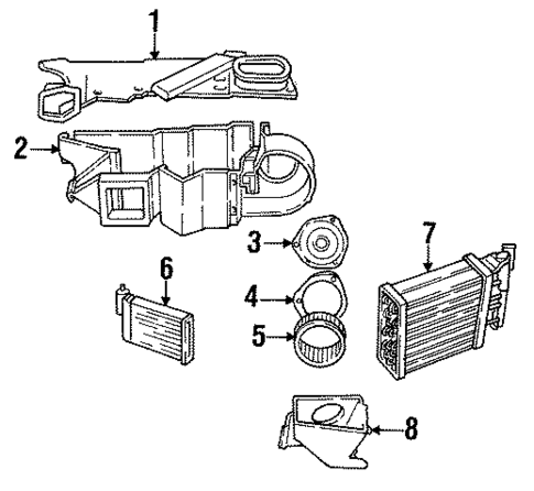 Evaporator & Heater Components for 1989 Dodge Dakota #0