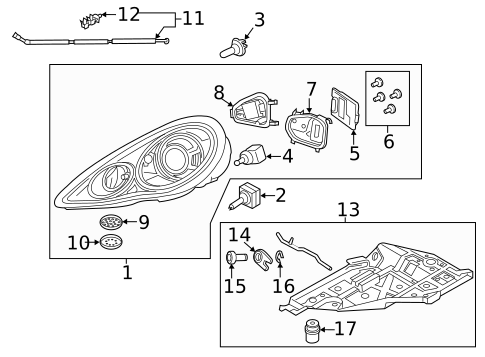 Headlamp Components for 2016 Porsche Panamera #0