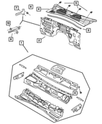 55176767AM - Body Sheet Metal Except Doors: Plenum Complete Panel for Mopar Image