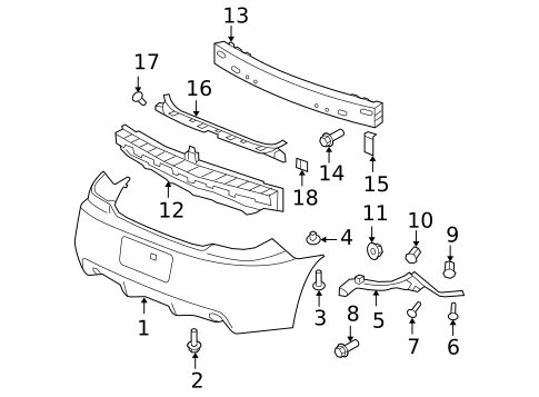 Bumper & Components - Rear for 2009 Pontiac G6 #0