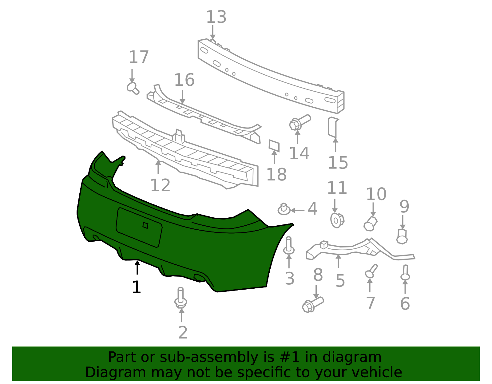 2008-2009 Pontiac G6 Rear Bumper Cover 25876636 GM | GMPartsDirect.com