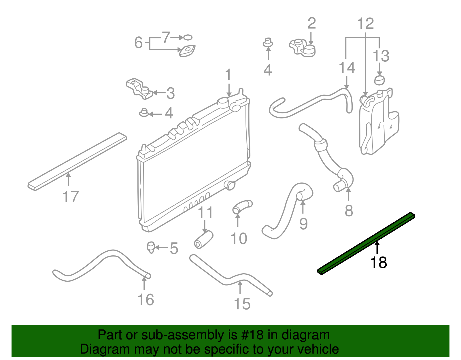 1998-2000 Nissan Frontier Seal Strip 21497-3S500 | Nissan Parts Central