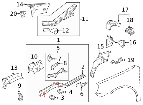 Structural Components & Rails for 2016 Volkswagen Eos #0
