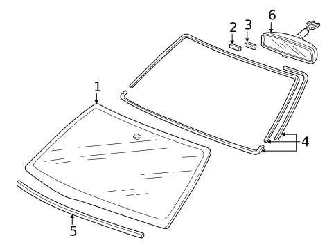 Glass - Windshield for 1999 Honda Odyssey #0