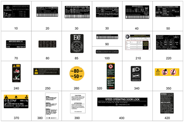 463584920626 - Tools/Accessories/Signs/Instructions: Identification Plate for Mercedes-Benz: G500, G550, G580, G63 4x4 Squared AMG, G63 AMG Image image