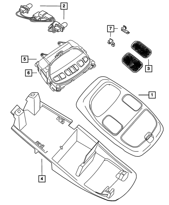 1SH19BD1AB - Interior Trim: Overhead Console Housing for Mopar Image image