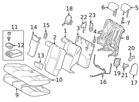 Rear Seat Components for 2015 Lexus NX200t #1