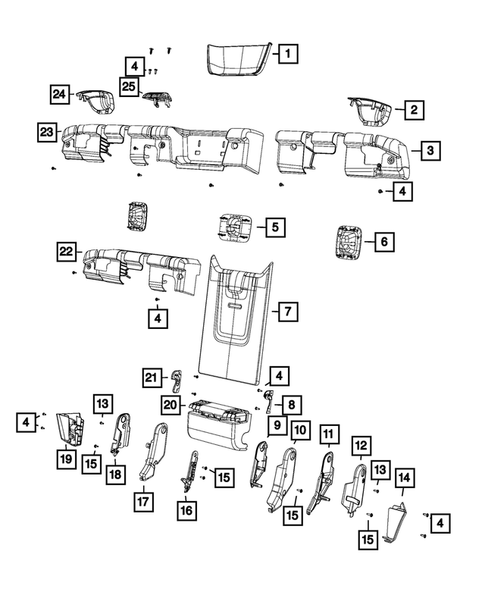 Rear Seats - Second Row Adjusters, Recliners, Shields and Risers for 2018 Jeep Wrangler #3