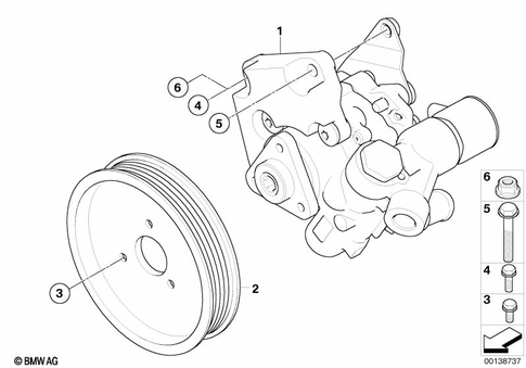 Power Steering Pump for 2005 BMW 545i #3