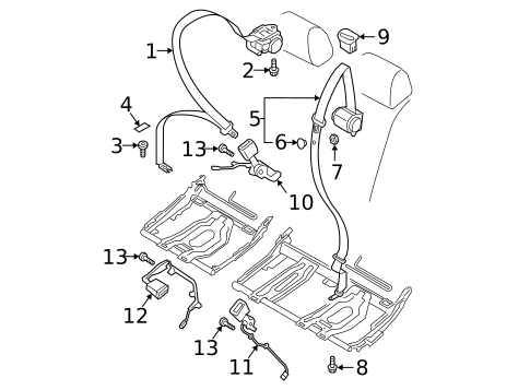 Rear Seat Belts for 2025 Audi Q3 #0