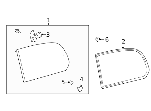 Glass & Hardware for 1998 Toyota Land Cruiser #0