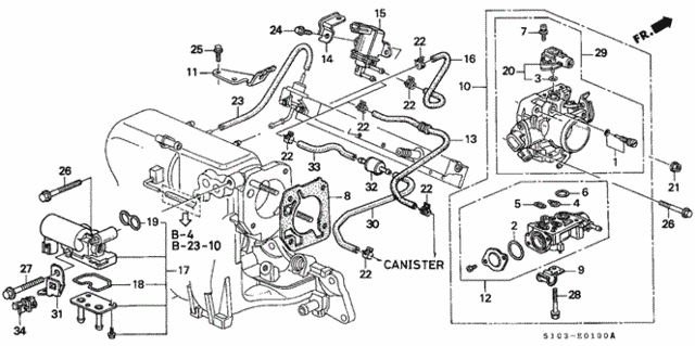 Throttle Body (1) for 1997 Honda CR-V #0