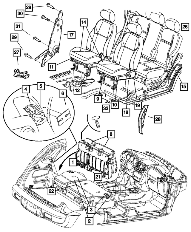 5166959AA - Interior Trim: Rear Seat Pivot for Mopar Image