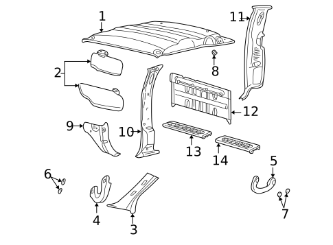Interior Trim - Cab for 2001 Ford F-250 Super Duty #0