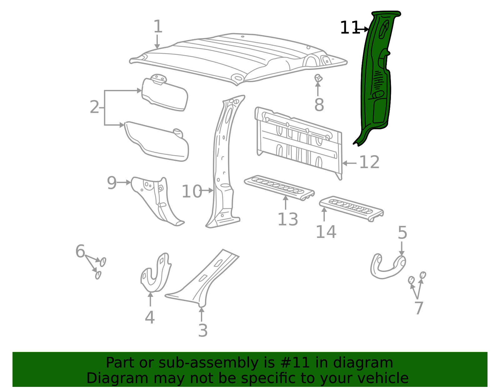 Truck Cab Corner Trim Panel YC3Z-25278D12-AAA | Tom's Ford Truck Parts