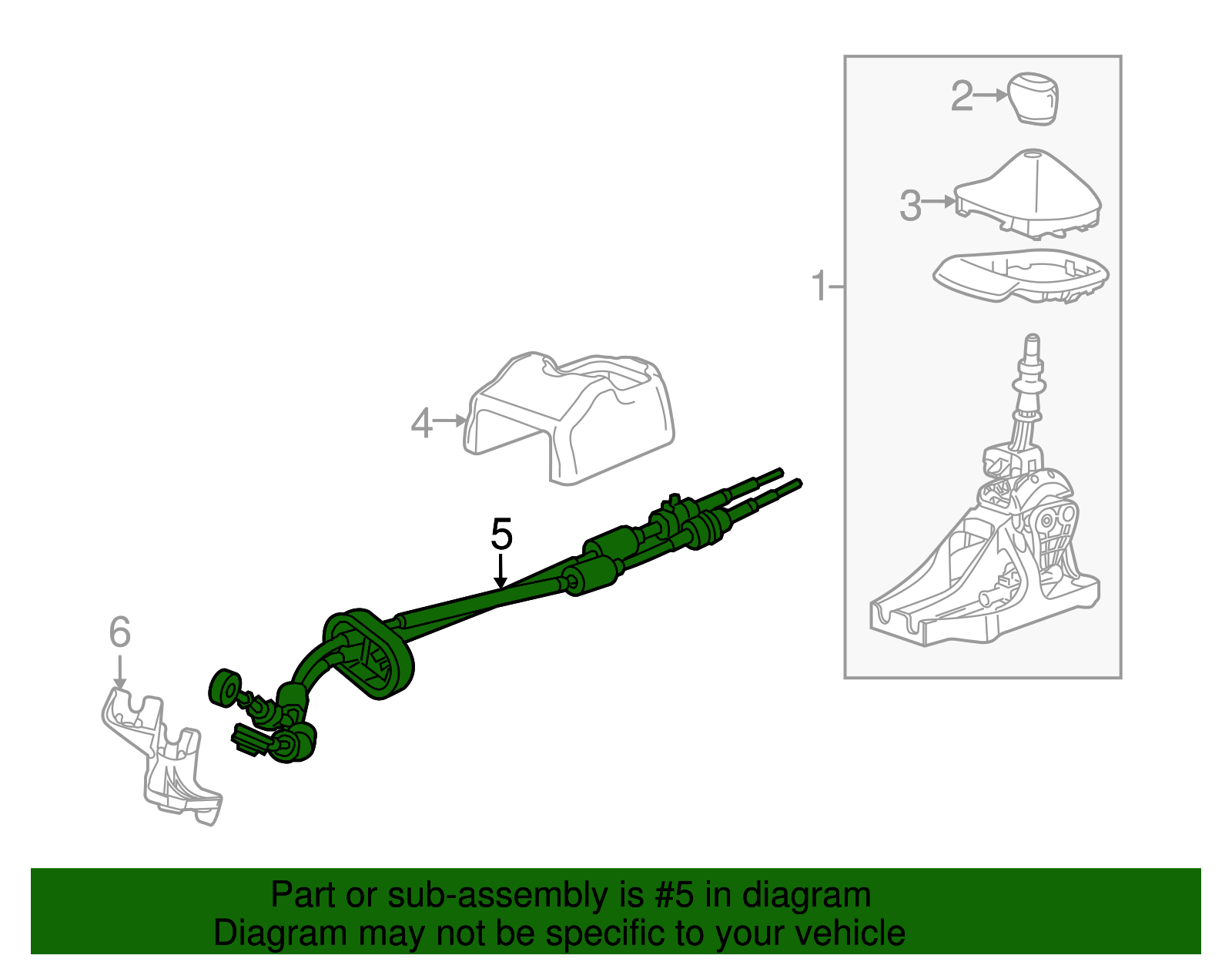 GM Genuine Parts 25186046 Manual Transmission Shift Lever & Selector Cable - OEM Replacement