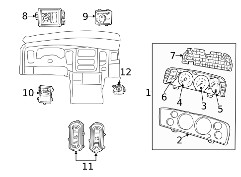 Cluster & Switches for 2005 Dodge Ram 1500 #0