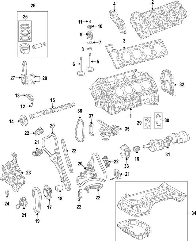 1570103500 - Engine: Cylinder Block for Mercedes-Benz Image