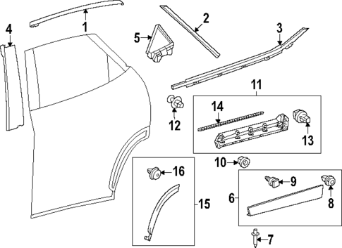 TALH17 LEXUS レクサス RX500h ドアパネル サイドモール083