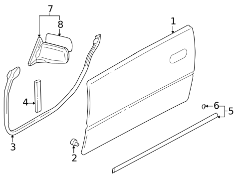 Exterior Trim - Front Door for 1996 Subaru Impreza #0